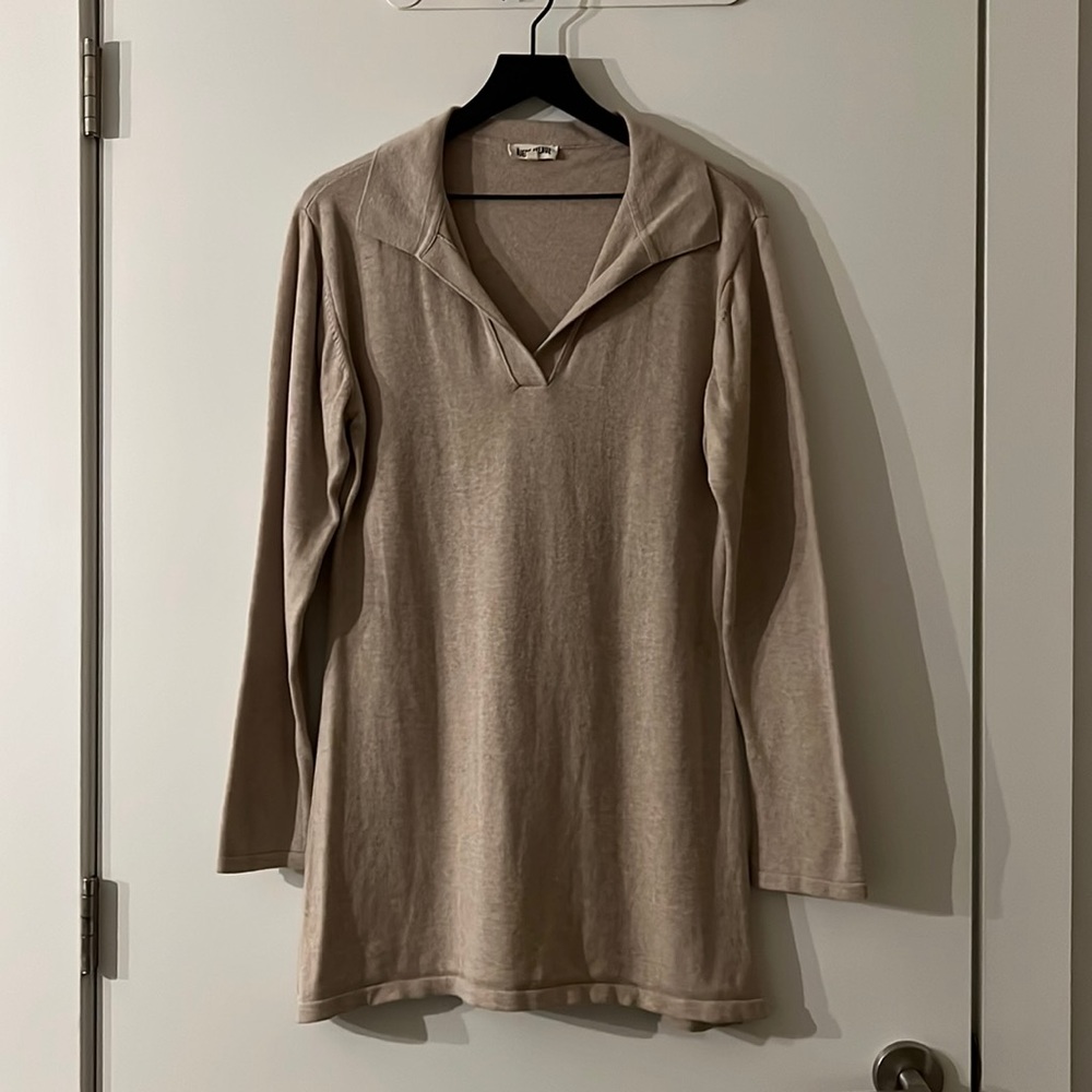 Djerf Avenue getaway soft knit dress with flared split sleeves